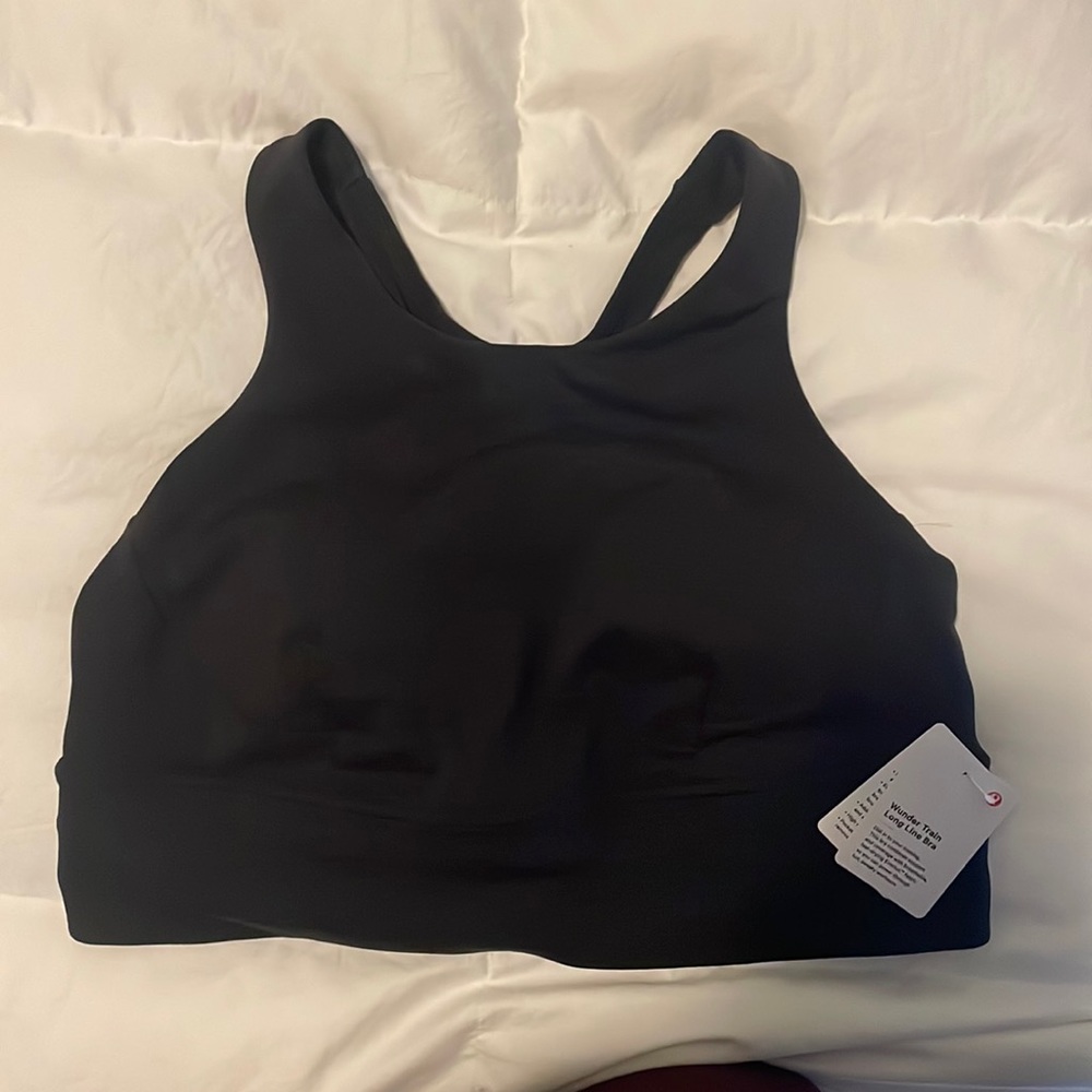 Lululemon Wunder train long line bra heathered black